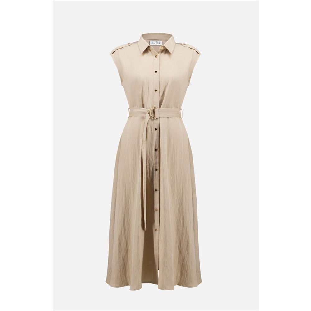 Robe chemisier en tissu texturé avec ceinture