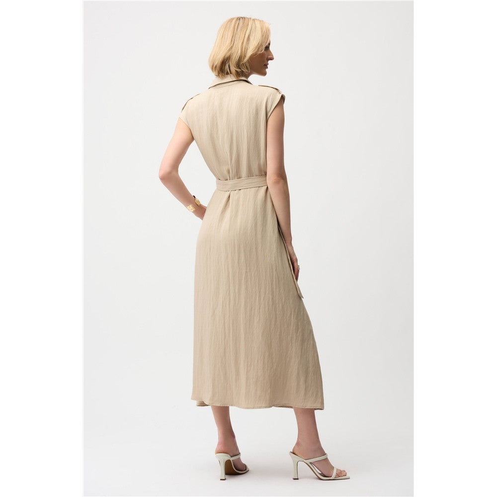 Robe chemisier en tissu texturé avec ceinture