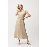Robe chemisier en tissu texturé avec ceinture
