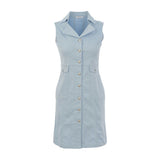 Robe chemisier sans manches - Taille : MEDIUM - Couleur : Bleu pâle