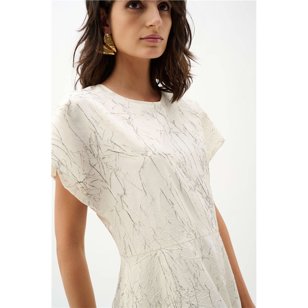 Robe cocon en tissu fantaisie à imprimé abstrait