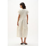 Robe cocon en tissu fantaisie à imprimé abstrait