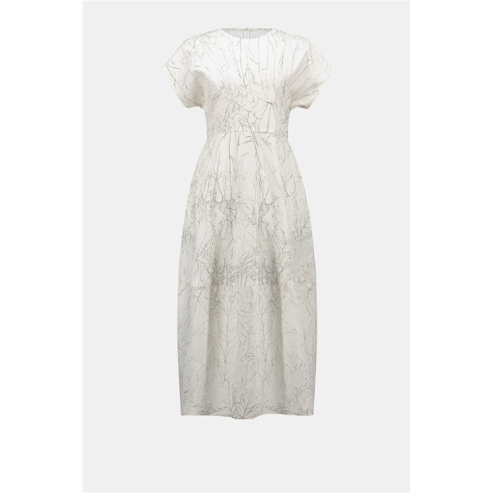 Robe cocon en tissu fantaisie à imprimé abstrait