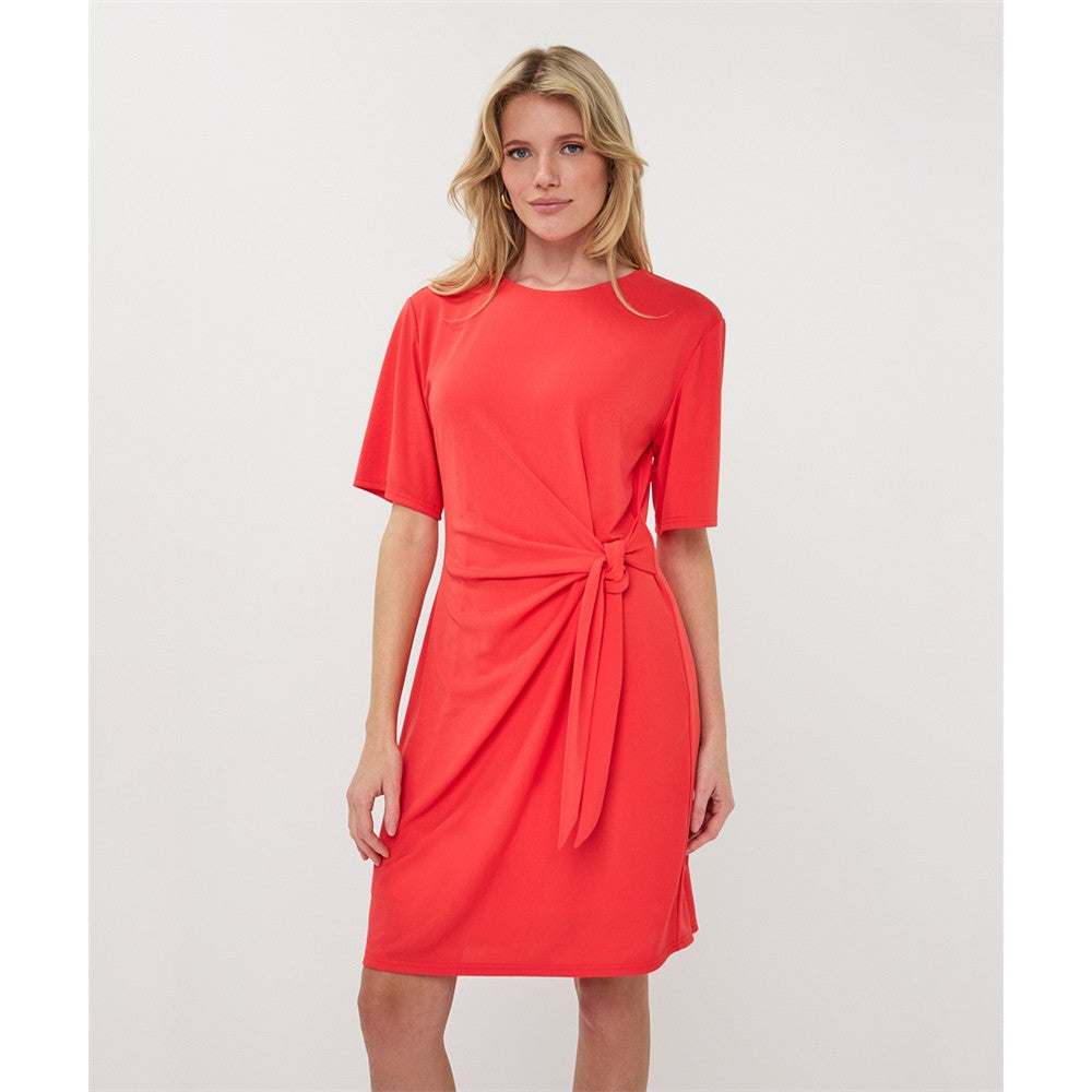 Robe détail de nouage sur côté - Taille : 10 - Couleur : Rouge