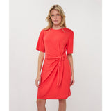 Robe détail de nouage sur côté - Taille : 10 - Couleur : Rouge