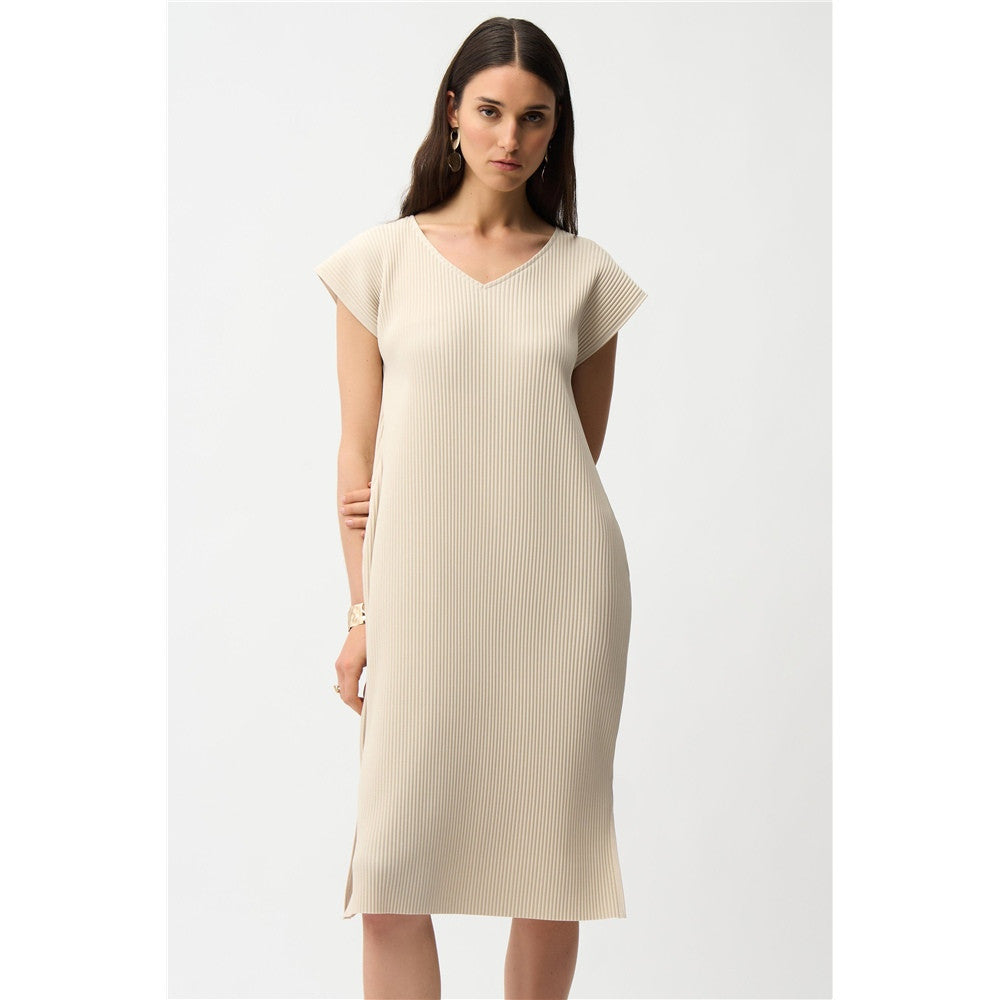 Robe droite en scuba crêpe plissé avec poches - Taille : 6 - Couleur : Pierre de Lune