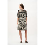 Robe droite en tissu recyclé à imprimé animal