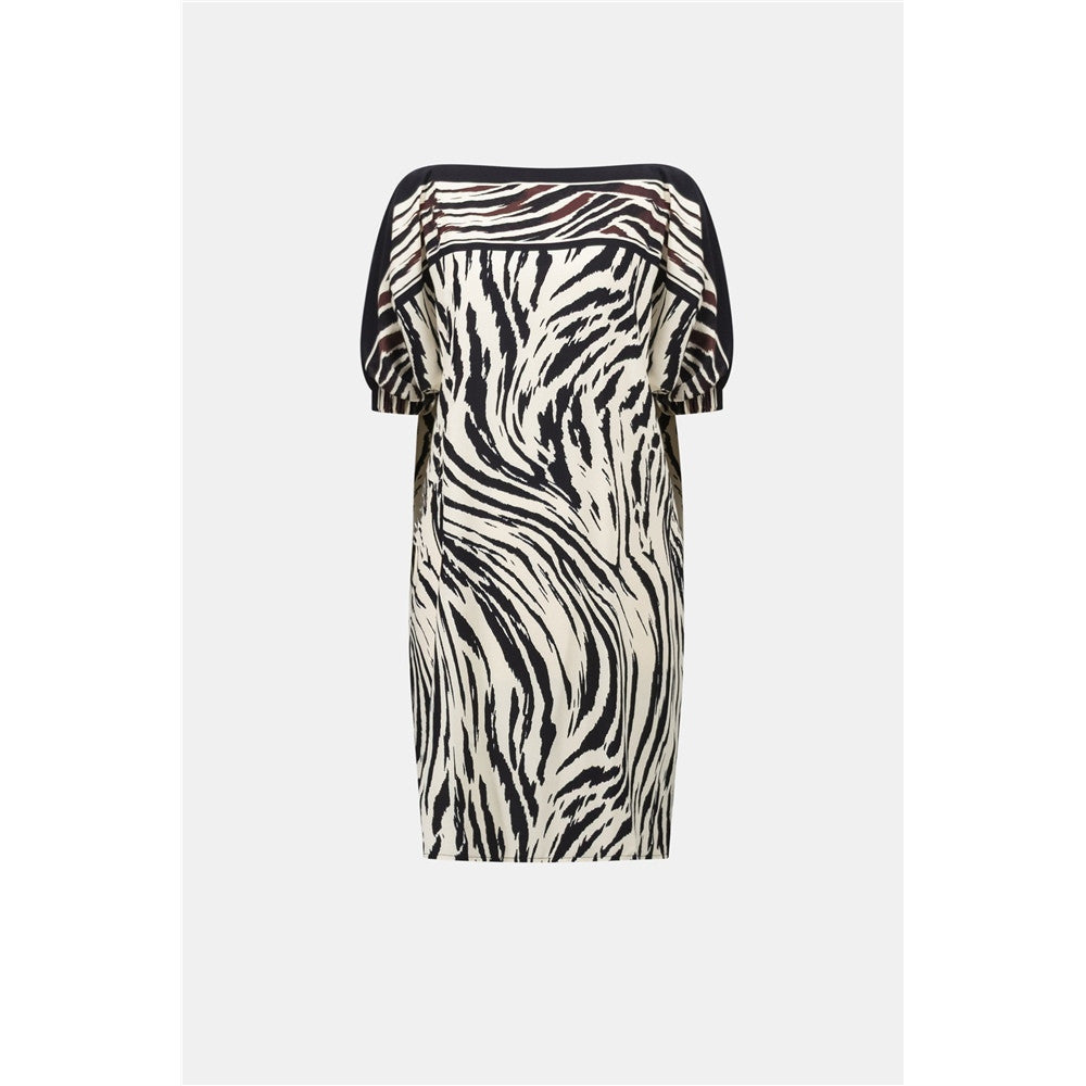 Robe droite en tissu recyclé à imprimé animal