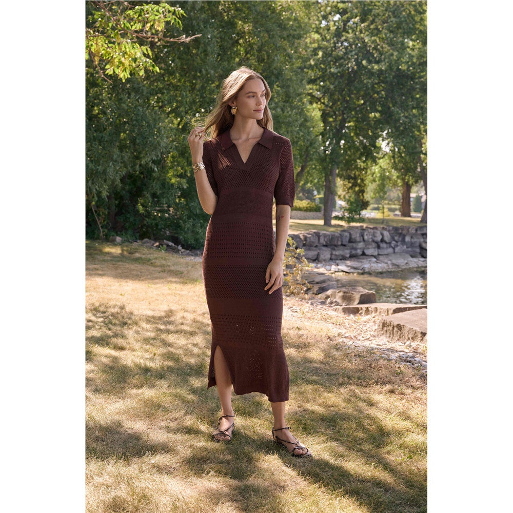 Robe droite en tricot de viscose