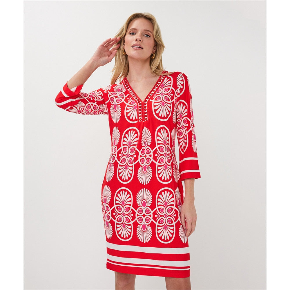 Robe imprimée - Taille : XSMALL - Couleur : Rouge