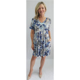 Robe imprimée avec poches - Taille : SMALL - Couleur : Bleu