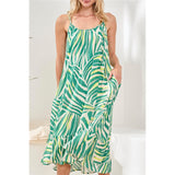 Robe midi fluide à imprimé tropical