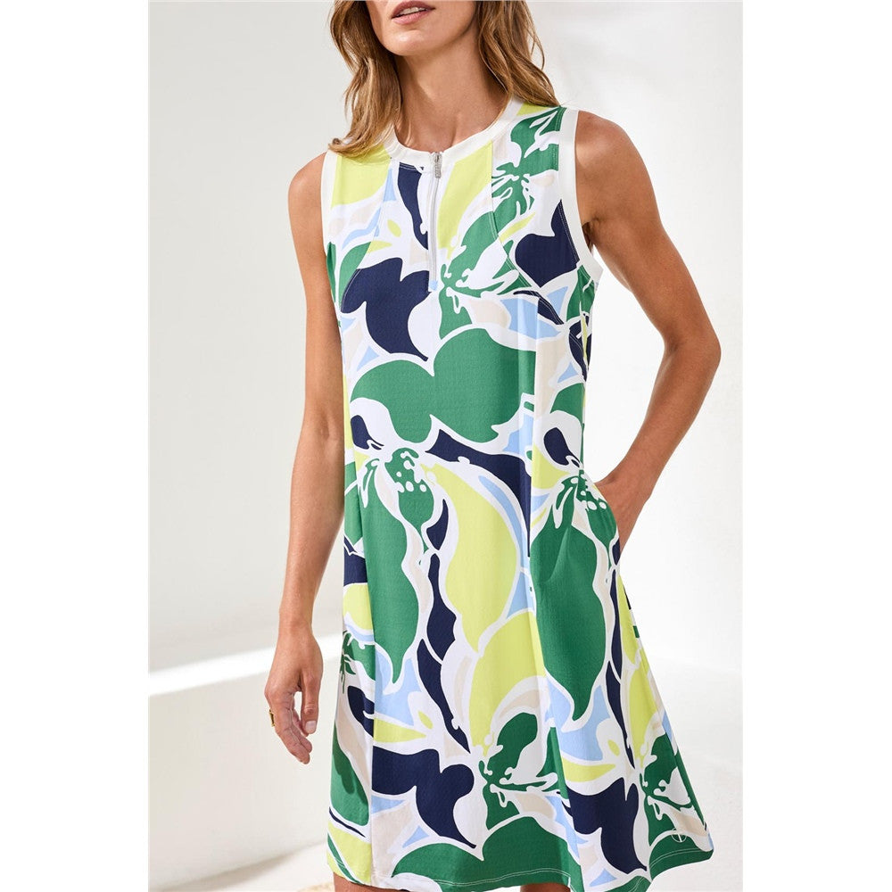 Robe sans manches à imprimé floral
