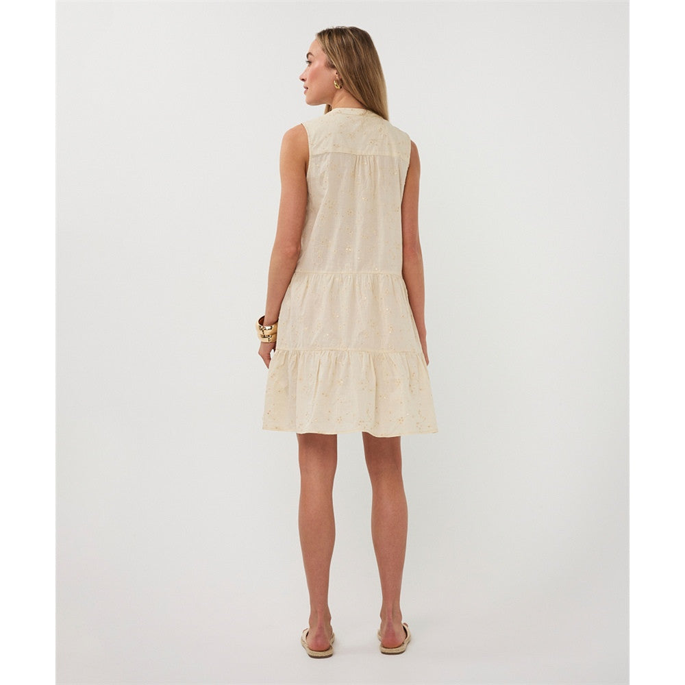 Robe sans manches avec broderie et sequins