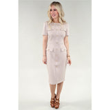 Robe structurée à boutons décoratifs - Taille : SMALL - Couleur : Beige