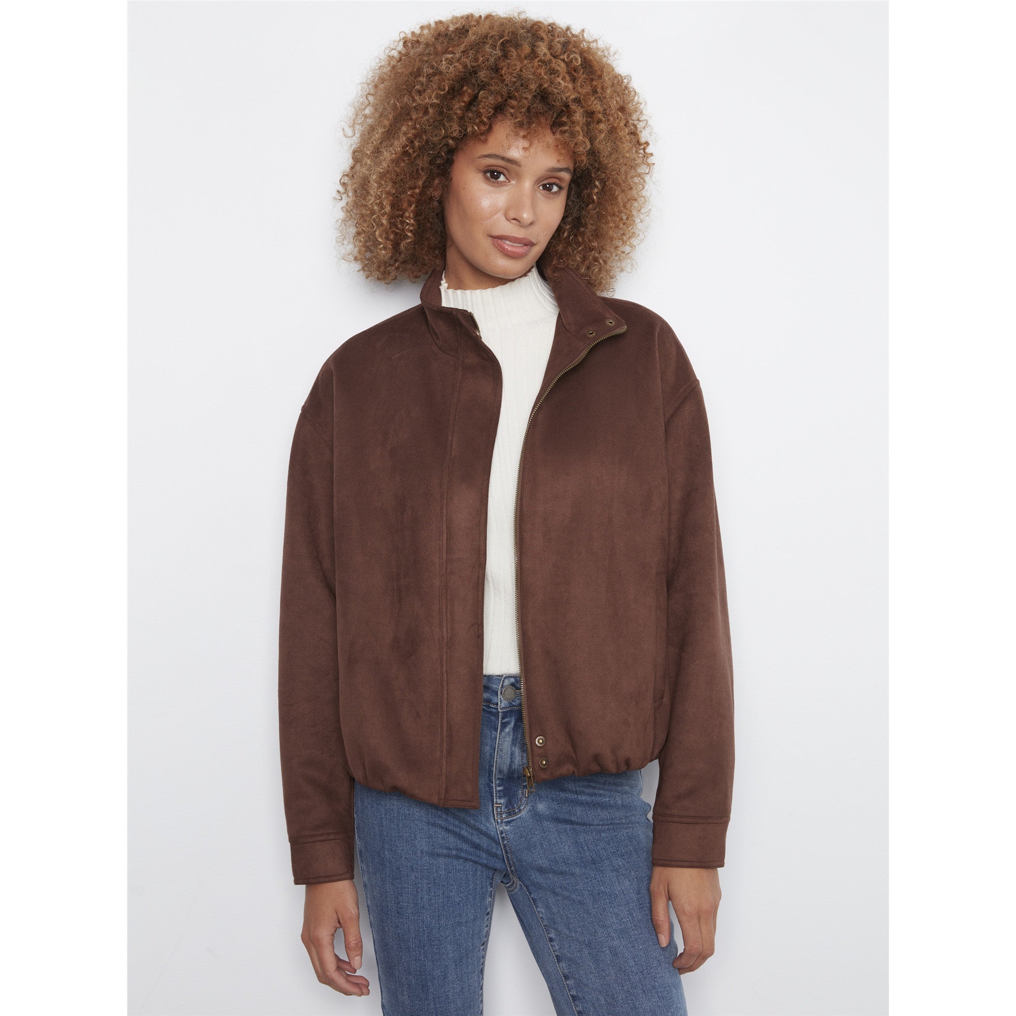 Sedona | Veste zippée en suédine - Taille : XSMALL - Couleur : Café