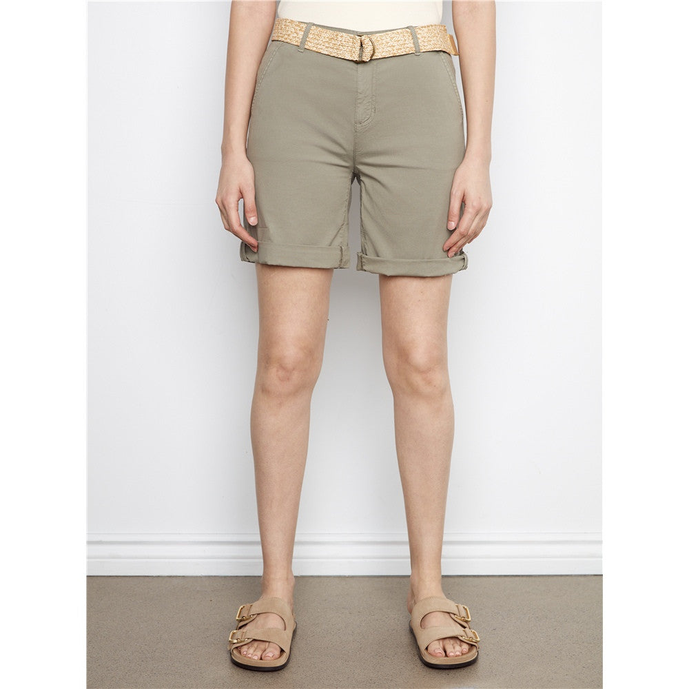 Short à revers au bas - Taille : 4 - Couleur : Kaki