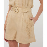 Short avec broderies - Taille : MEDIUM - Couleur : Sable