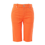 Short avec fermoir et bouton - Taille : 30 - Couleur : Orange