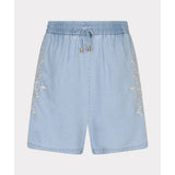 Short denim léger brodé