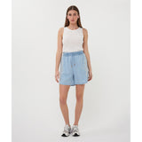 Short denim léger brodé