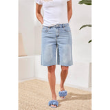 Short en denim extensible - Taille : 6 - Couleur : Denim Bleu pâle