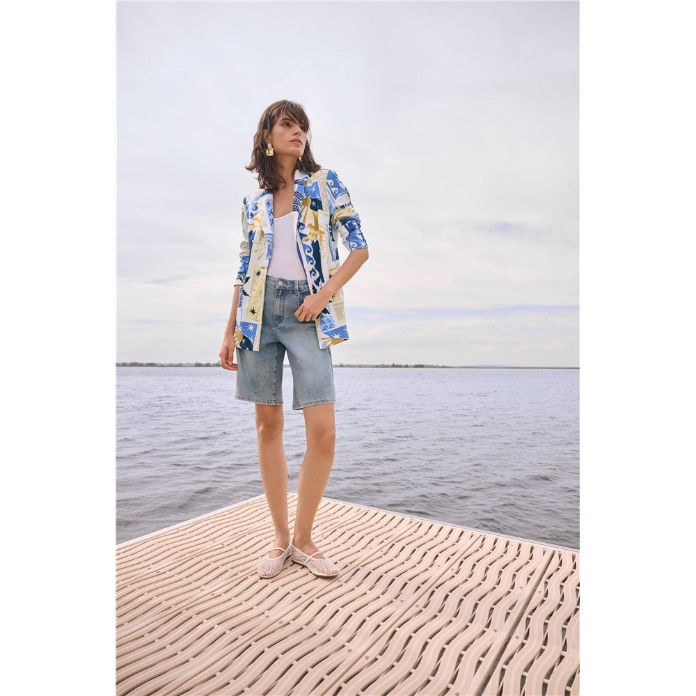 Short en jean droit
