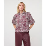 Sofia | Blouse imprimé zèbre - Taille : 6 - Couleur : Merlot