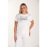 T-shirt " Amore " - Taille : SMALL - Couleur : Blanc cassé/Bleu