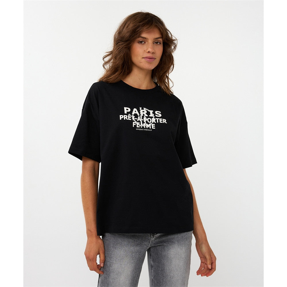 T-shirt " Paris Prêt-à-porter " - Taille : XSMALL - Couleur : Noir