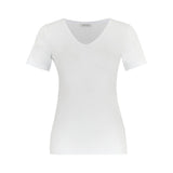 T-shirt à col V - Taille : SMALL - Couleur : Blanc