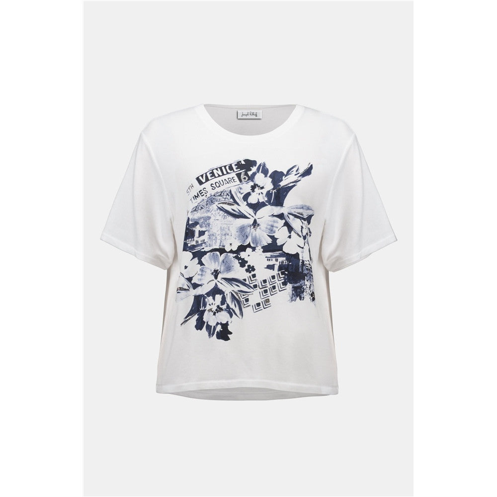 T-shirt à imprimé sur le devant et strass