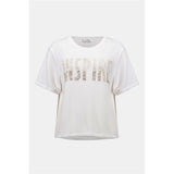 T-shirt à imprimé sur le devant et strass