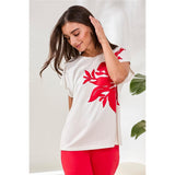 T-shirt à motif floral graphique - Taille : MEDIUM - Couleur : Blanc cassé