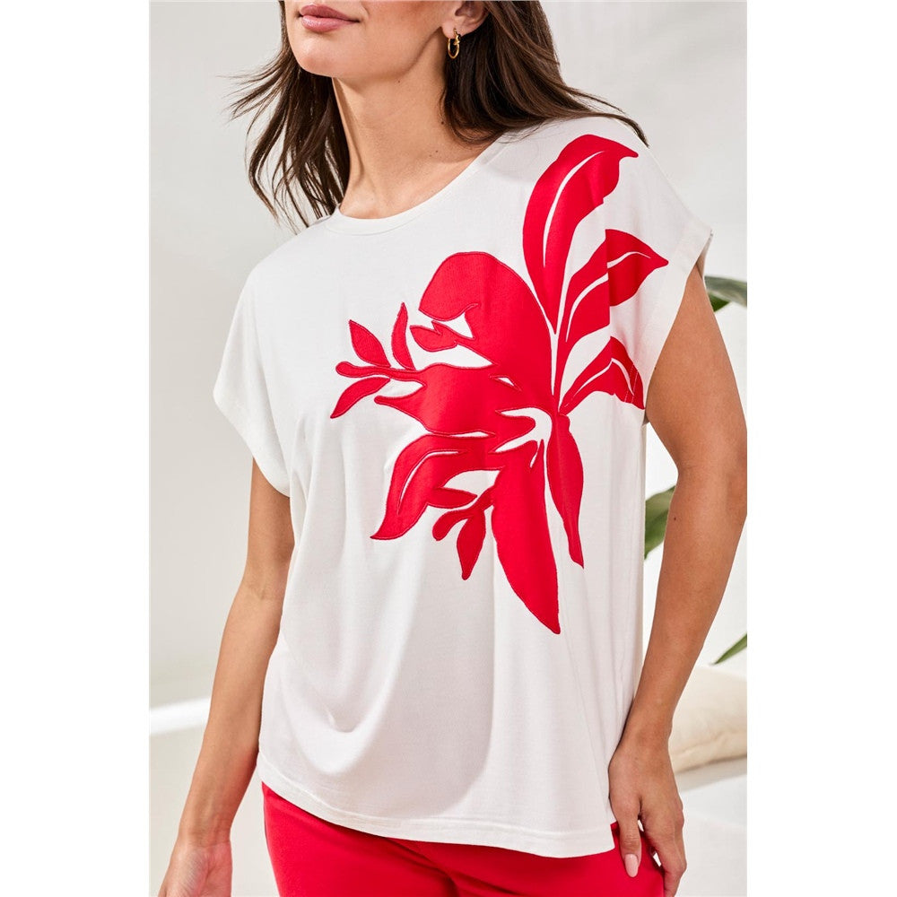 T-shirt à motif floral graphique