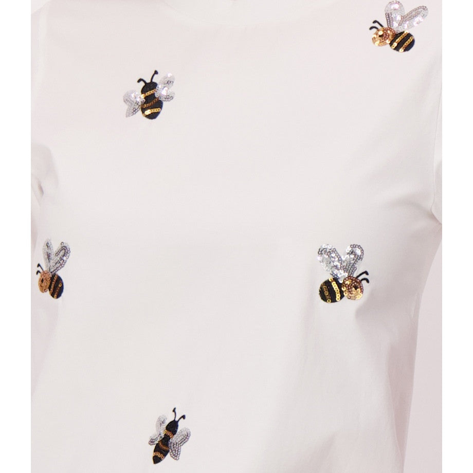 T-shirt avec broderies d'abeilles