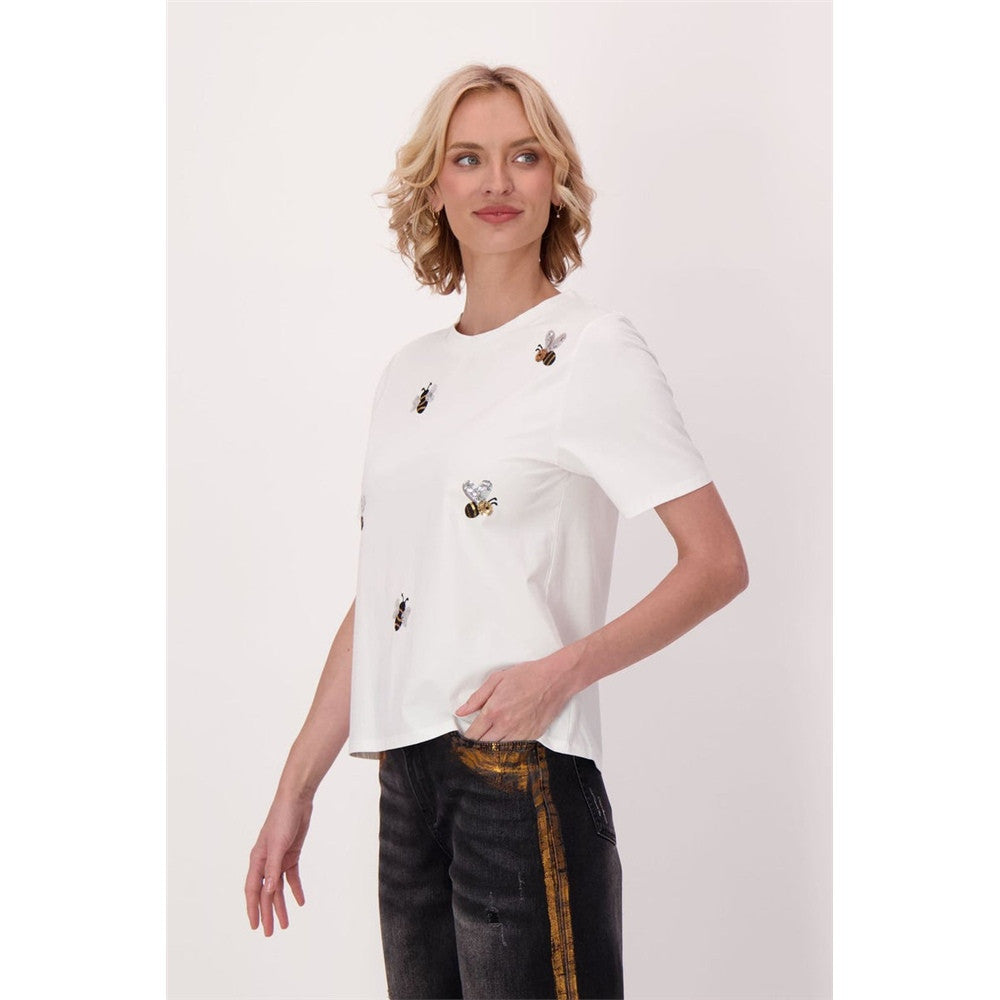 T-shirt avec broderies d'abeilles