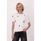 T-shirt avec broderies d'abeilles - Taille : MEDIUM - Couleur : Blanc