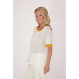 T-shirt avec fleur & brillants