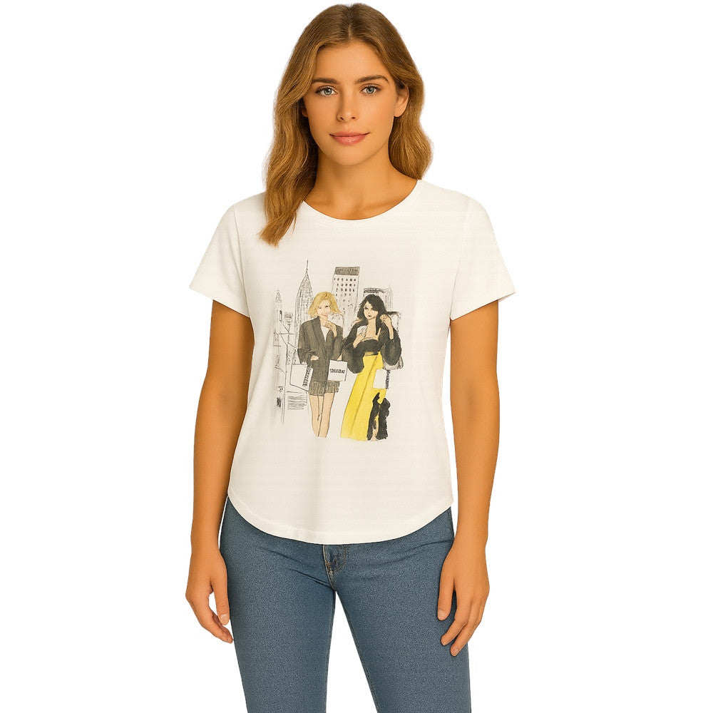 T-shirt avec imprimé - Taille : XSMALL - Couleur : Blanc
