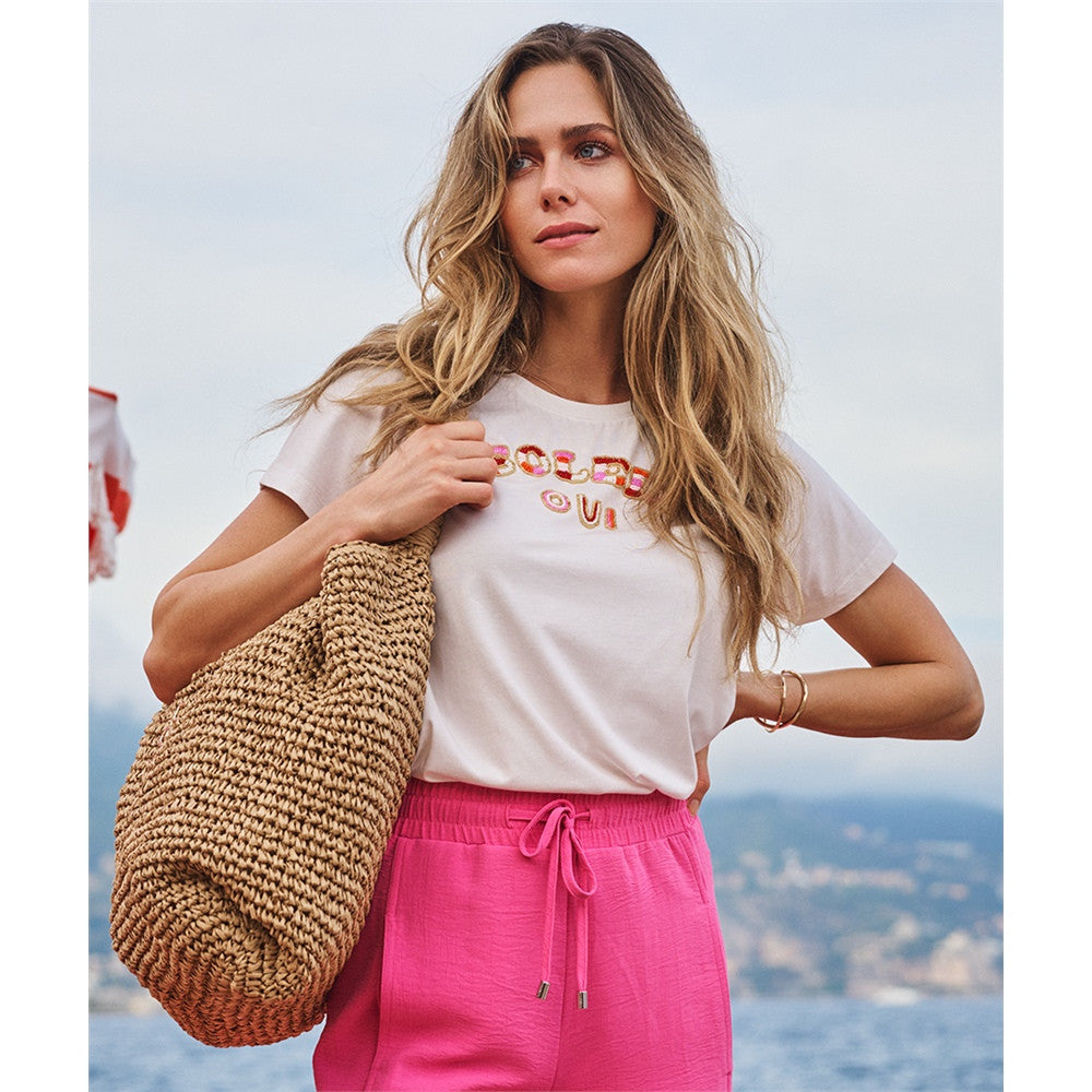 T-shirt brodé “Soleil Oui”
