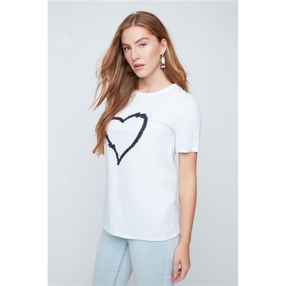 T-shirt cœur brodé