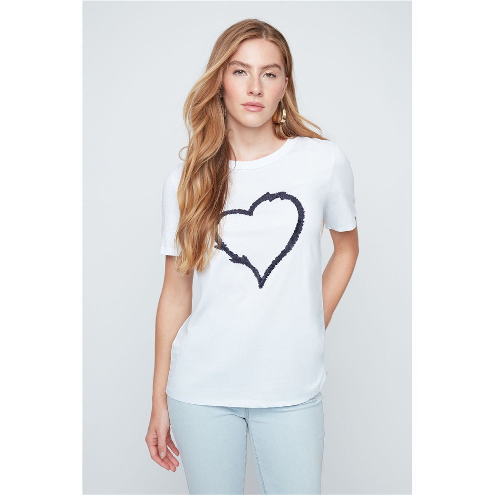 T-shirt cœur brodé