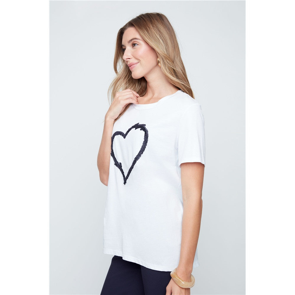 T-shirt cœur brodé