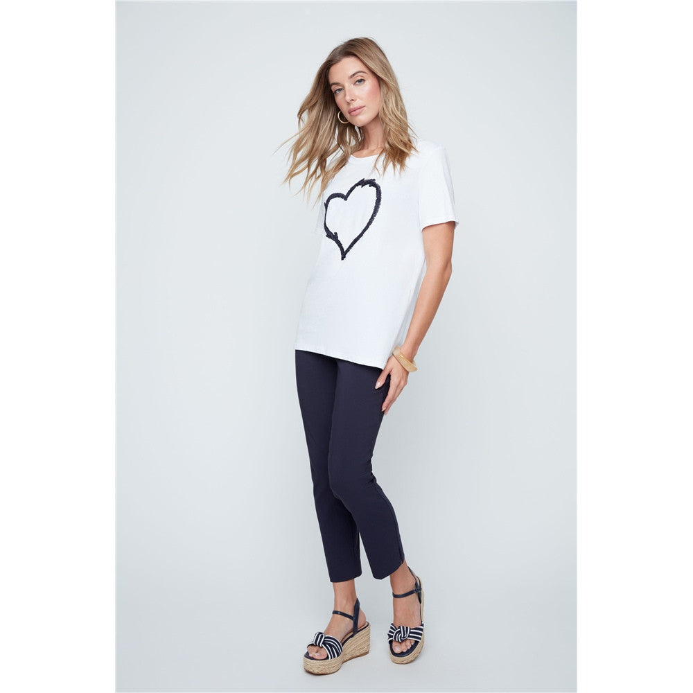 T-shirt cœur brodé