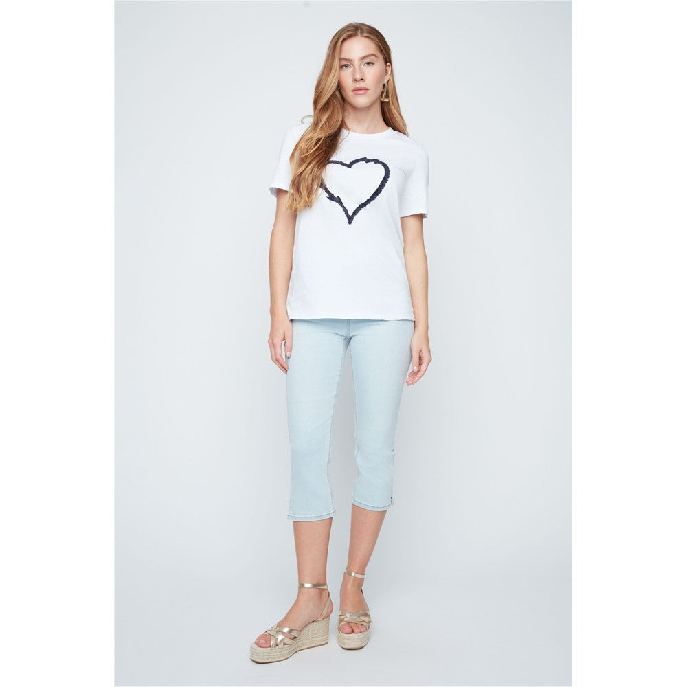 T-shirt cœur brodé