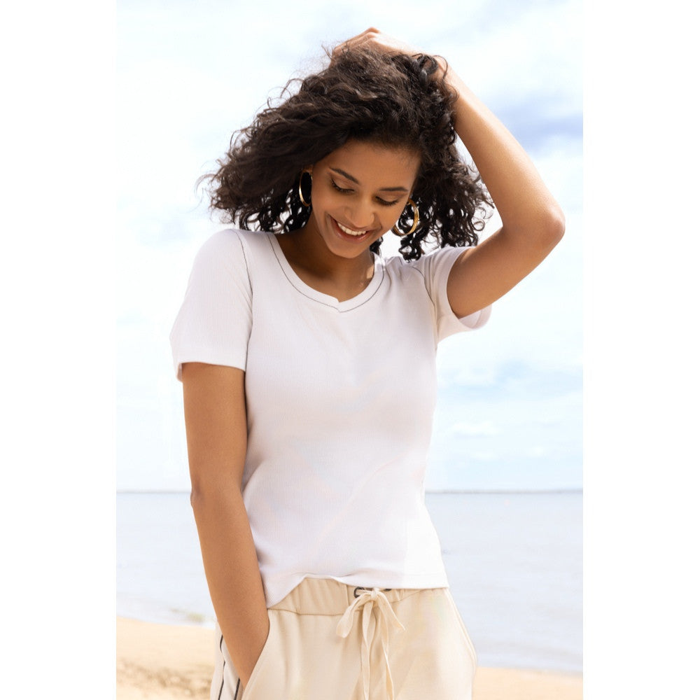 T-shirt col rond - Taille : LARGE - Couleur : Blanc