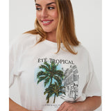 T-shirt imprimé " Eté Tropical " - Taille : SMALL - Couleur : Blanc cassé