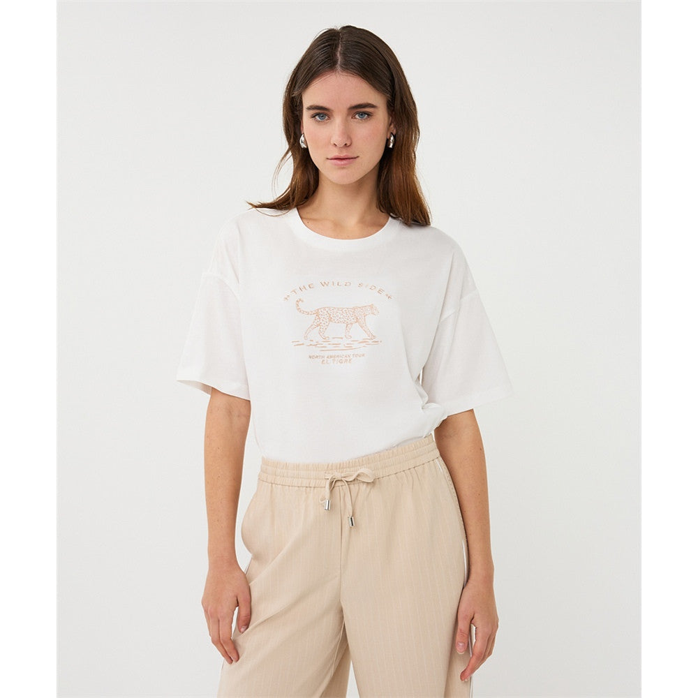 T-shirt imprimé animal - Taille : LARGE - Couleur : Blanc cassé/Sable