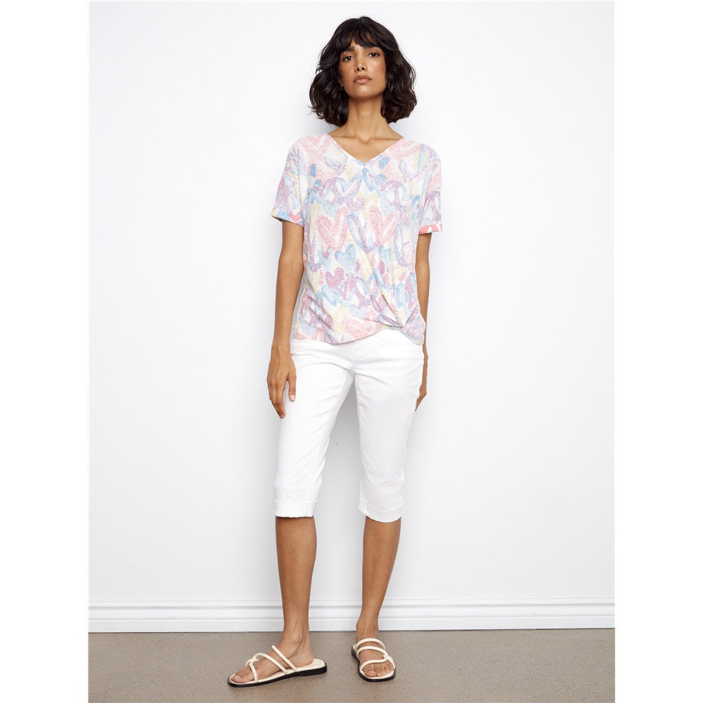 T-shirt imprimé cœurs pastel